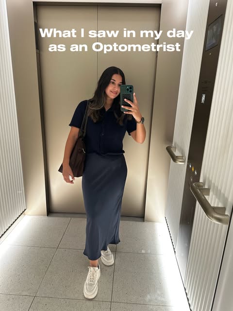 Krupa sharing a day as an optometrist on Instagram